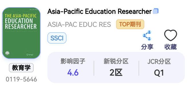 青年教师学术破局首选！《Asia-Pacific Education Researcher》，5-10天速审、录用率125%